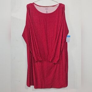 Croft & Barrow Red Polka Dot Chemise Sleep Wear Sz 1X